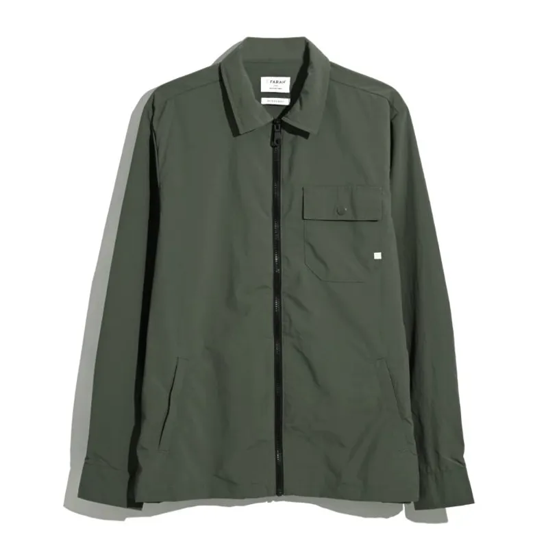 Farah Holwick Zipped Overshirt - Olive Green