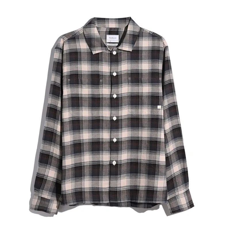 Farah Lavelle F-Tab Check Overshirt - Dark Brown