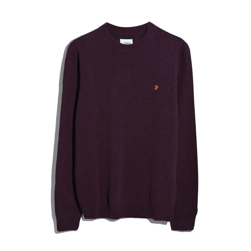 Farah Maidstone Crew Sweater - Bordeaux