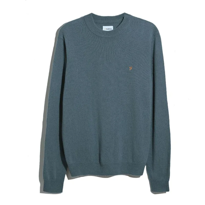 Farah Maidstone Crew Sweater - Chalk Blue