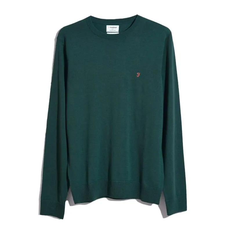 Farah Mullen Crew Sweater - Botanic Green