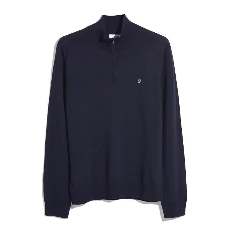 Farah Redchurch Merino 1/4 Zip - True Navy
