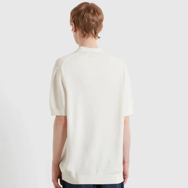 Farah Thornley Knitted Polo Shirt - Ecru-3