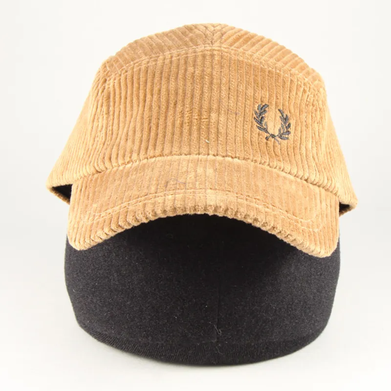 Fred Perry Panel Chunky Corduroy Cap Shaded Stone