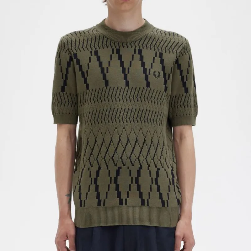 FRED PERRY フレッドペリー Argyle Panel Knitted FRED PERRY フレッドペリー Argyle Panel Knitted FRED PERRY