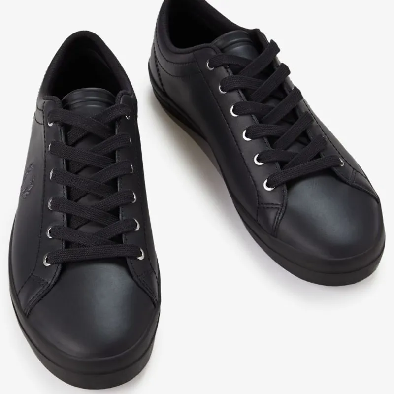 Fred Perry Baseline Leather - Black-2