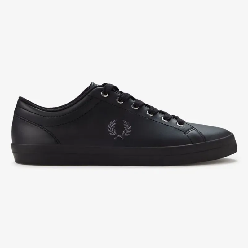 Fred Perry Baseline Leather - Black