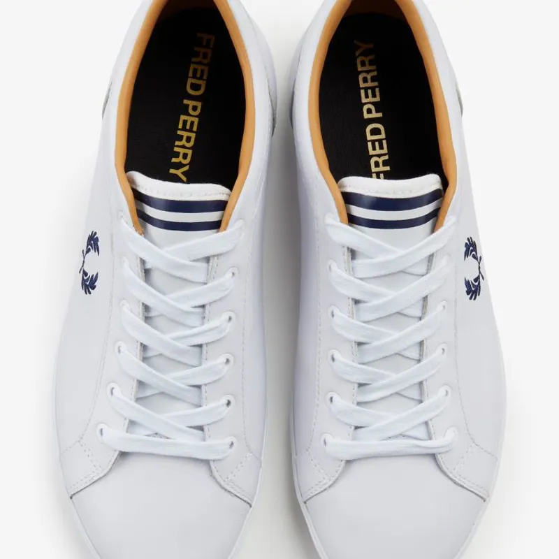 Fred Perry Baseline Leather - White-1