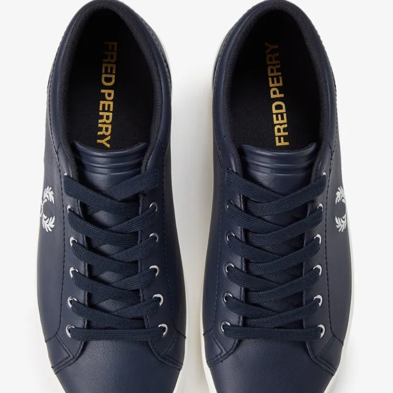 Fred Perry Baseline Leather - Navy/Snow White-2