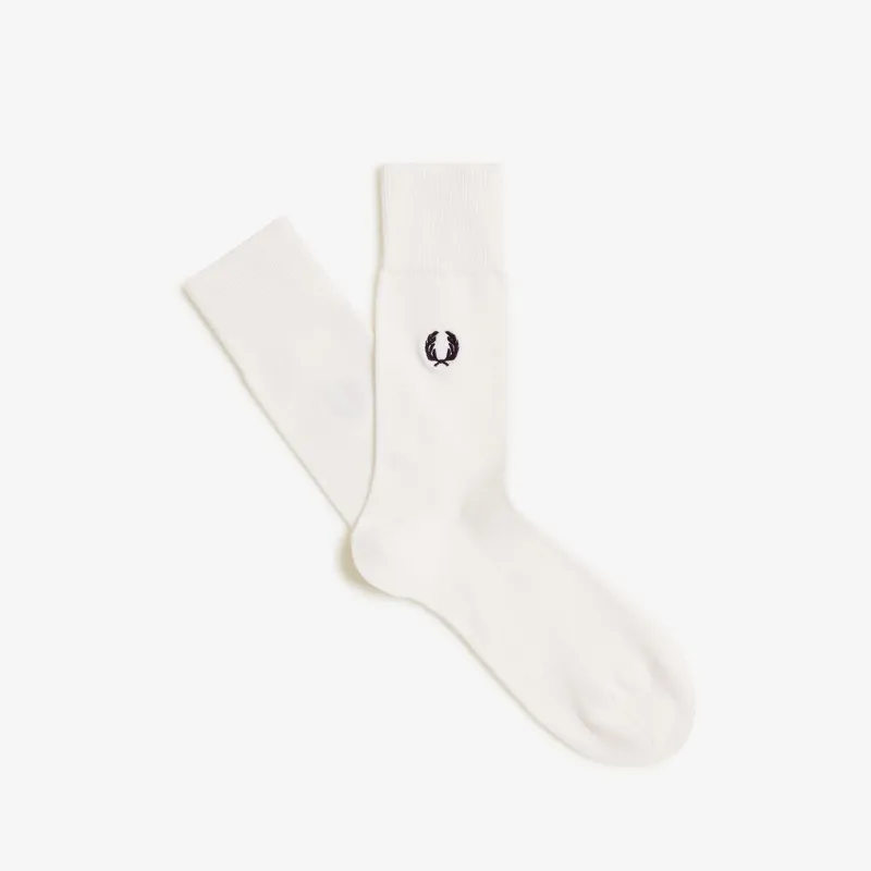 Fred Perry Classic Laurel Wreath Socks - Snow White/Black
