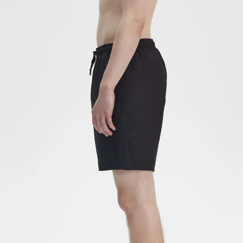 Fred Perry Classic Swimshort - Black/Court Green-2