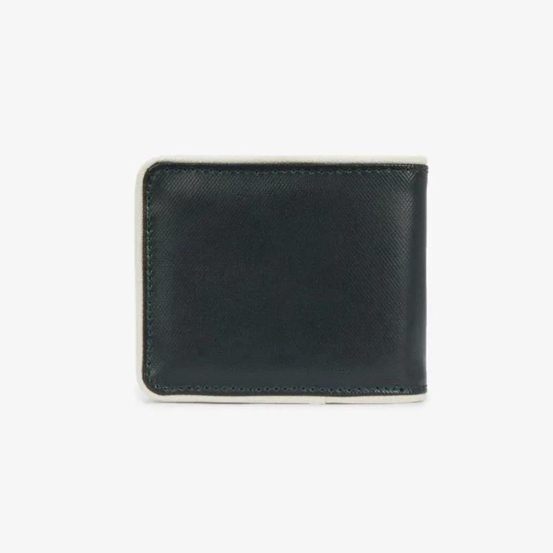 Fred Perry Coated Polyester Billfold Wallet - Night Green/Ecru-1