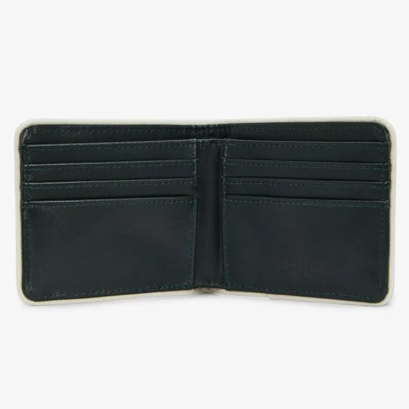 Fred Perry Coated Polyester Billfold Wallet - Night Green/Ecru-2