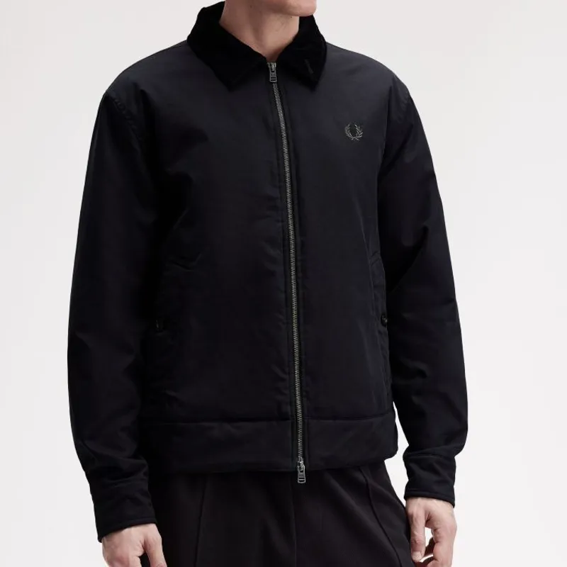 Fred Perry Cotton Caban Jacket - Black-2