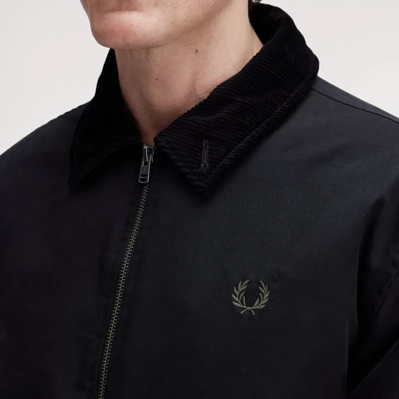 Fred Perry Cotton Caban Jacket - Black-7