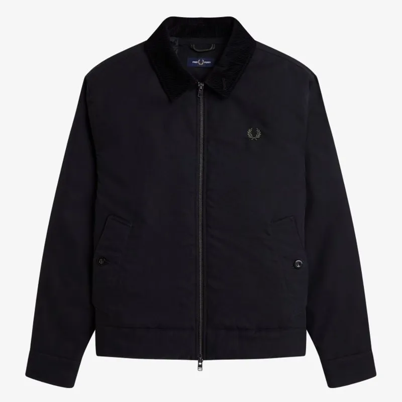 Fred Perry Cotton Caban Jacket - Black