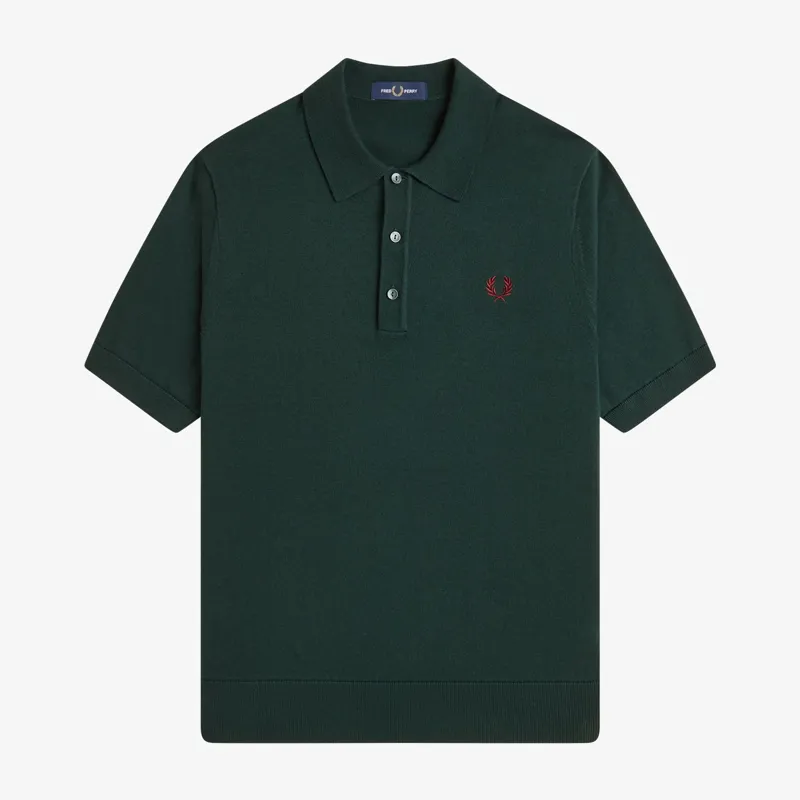 Fred Perry Cotton Knitted Polo Shirt - Grassroots