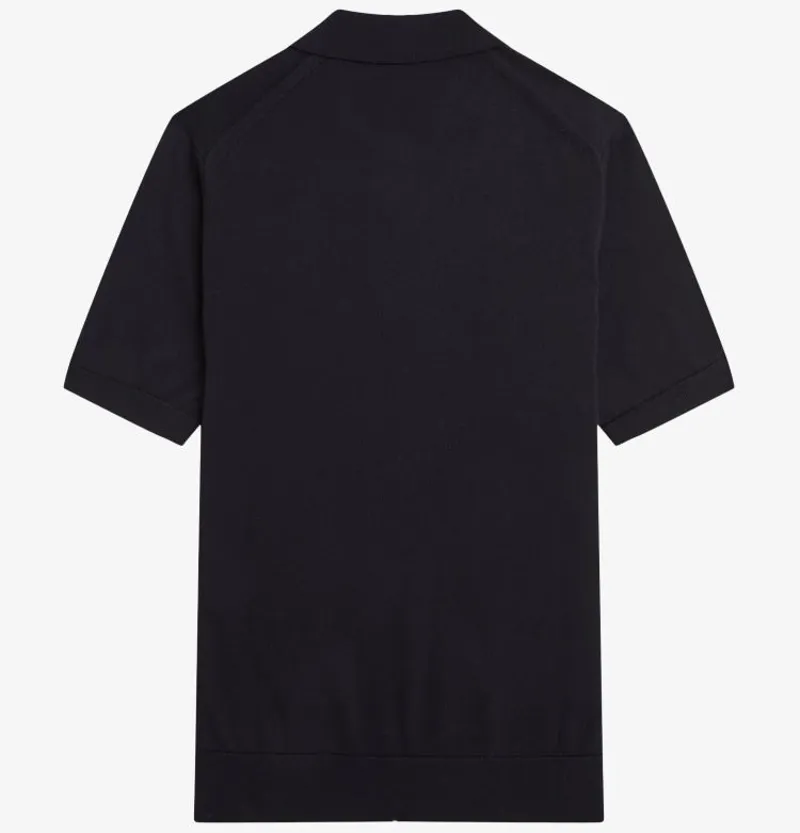 Fred Perry Cotton Knitted Shirt - Black-1