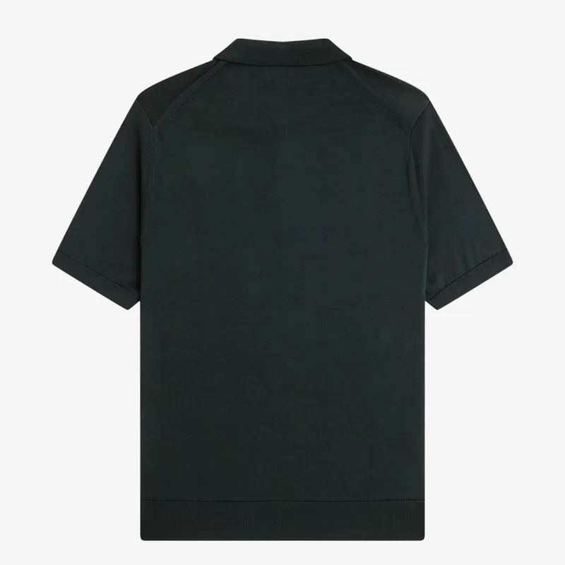 Fred Perry Cotton Knitted Shirt - Night Green-1