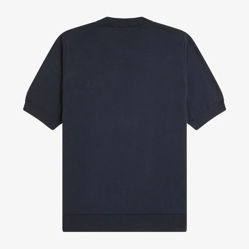 Fred Perry Cotton Knitted T-Shirt - Navy-1