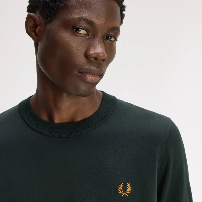 Fred Perry Cotton Knitted T-Shirt - Night Green-3