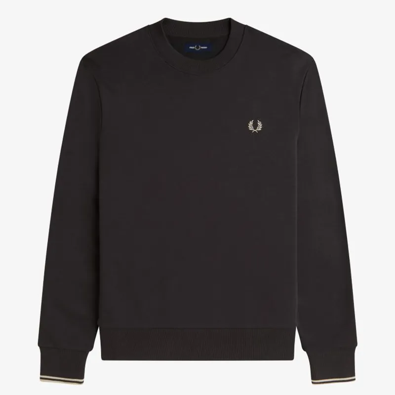 Fred Perry Crew Neck Sweatshirt - Anchor Grey/Oatmeal