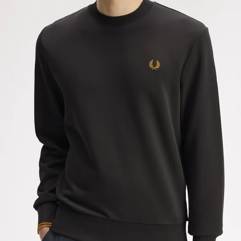 Fred Perry Crew Neck Sweatshirt - Anchor Grey/Golden-2
