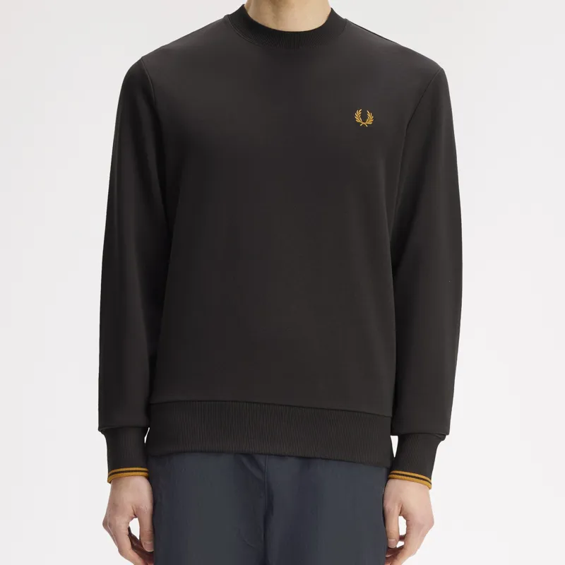 Fred Perry Crew Neck Sweatshirt - Anchor Grey/Golden-4