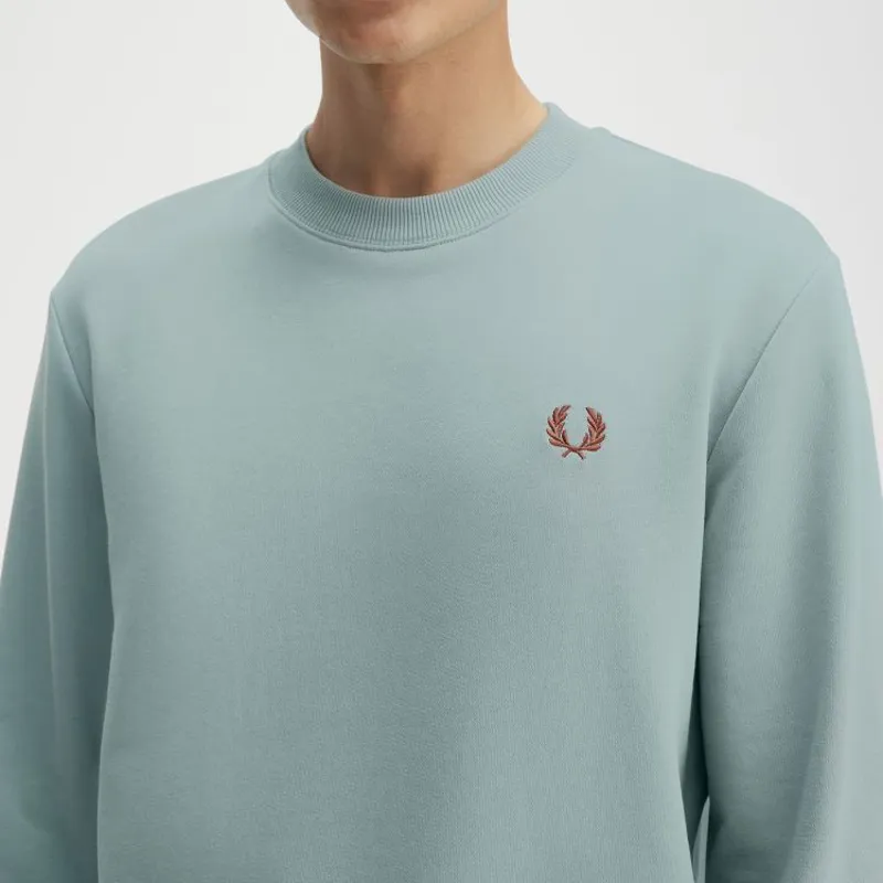 Fred Perry Crew Neck Sweatshirt - Silver Blue-2