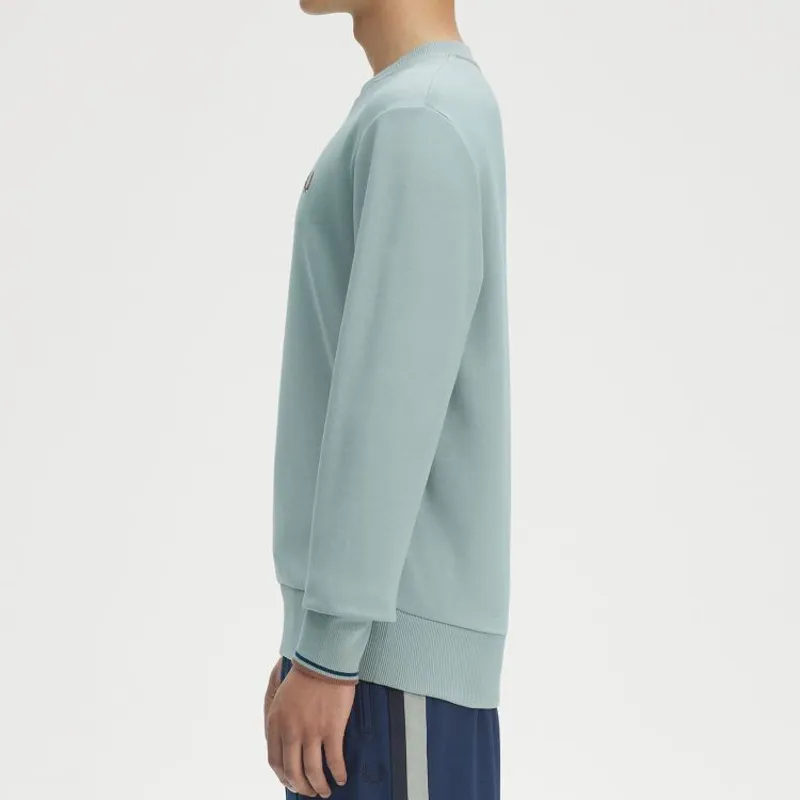 Fred Perry Crew Neck Sweatshirt - Silver Blue-4