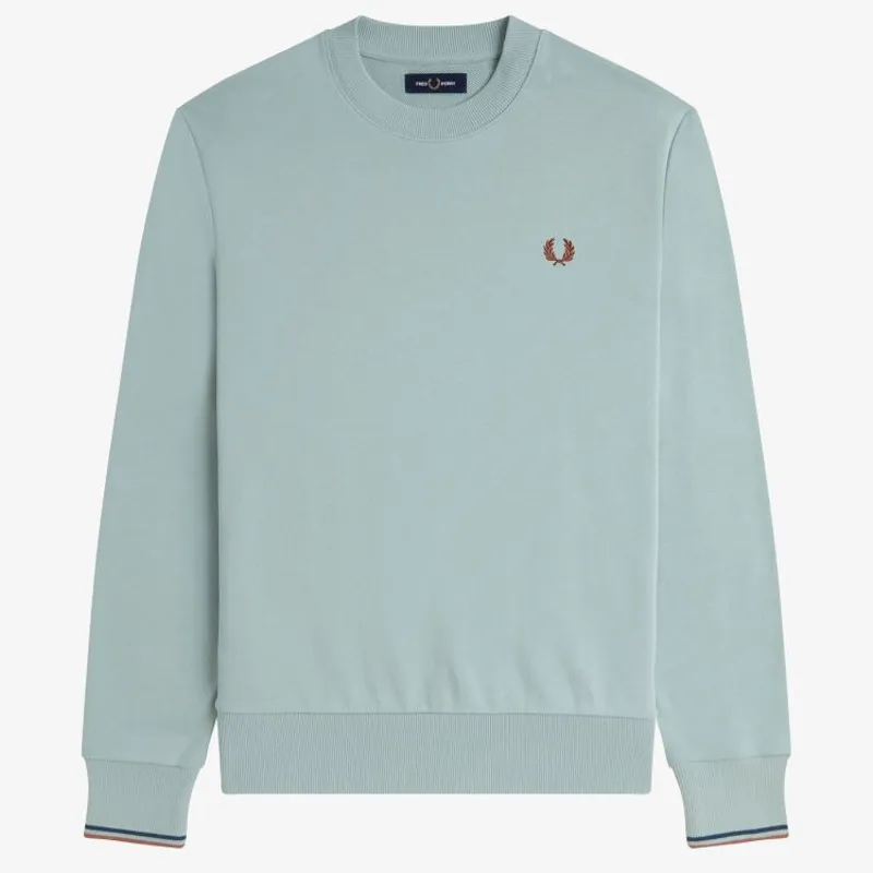 Fred Perry Crew Neck Sweatshirt - Silver Blue