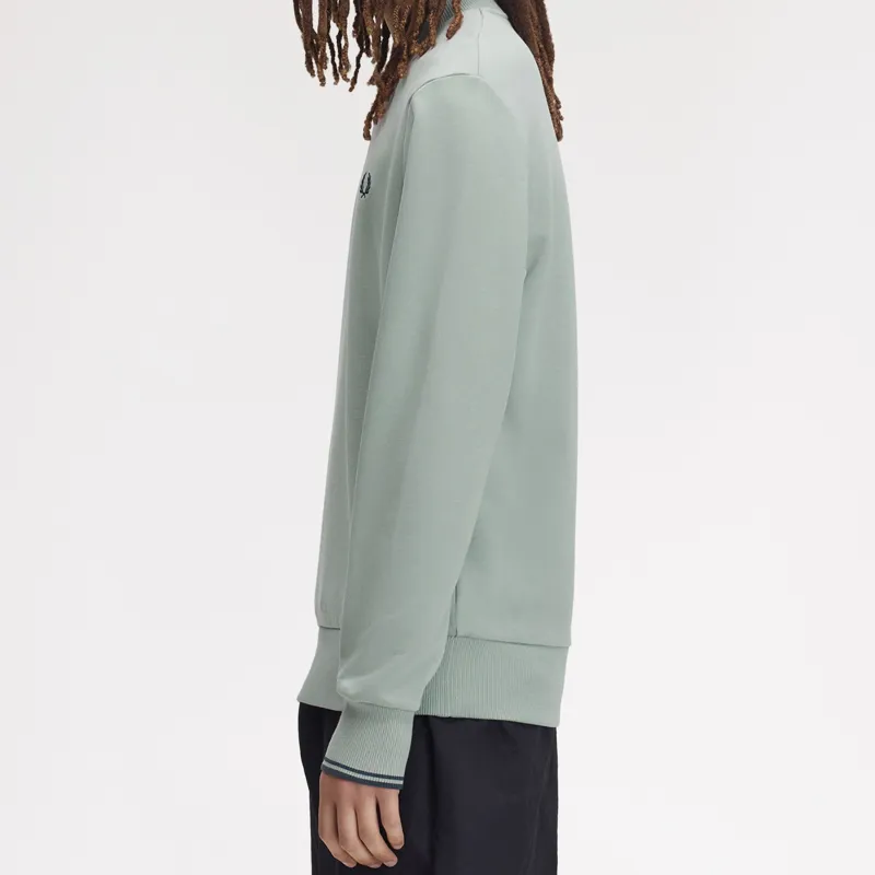 Fred Perry Crew Neck Sweatshirt - Silver Blue/Dark Airforce/Dark Airforce-6