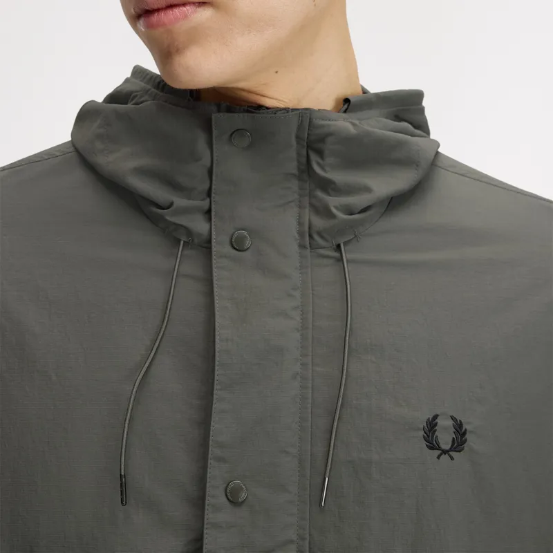 Fred Perry Cropped Ripstop Parka - Field Green-6