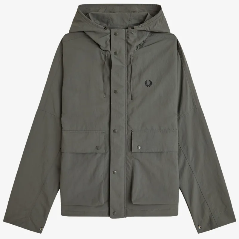 Fred Perry Cropped Ripstop Parka - Field Green