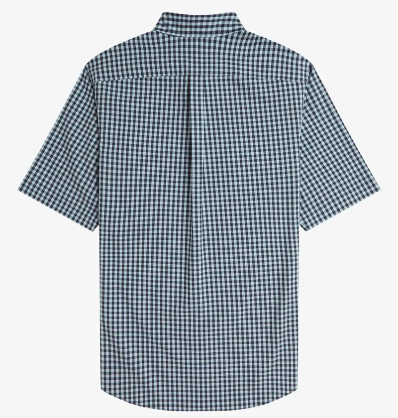 Fred Perry Gingham Short Sleeve Shirt - Ball Boy Blue-1