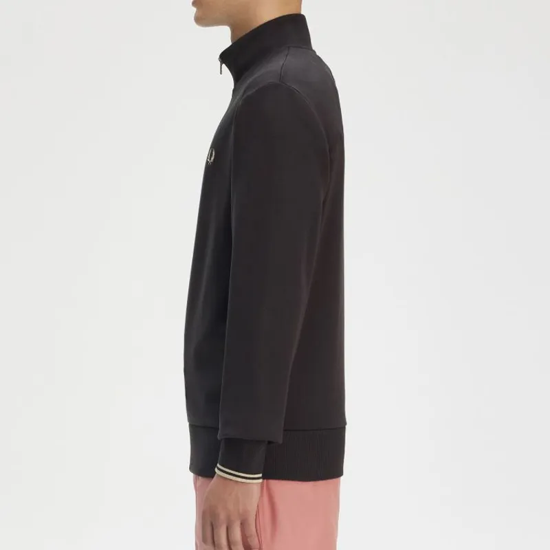 Fred Perry Half Zip Sweatshirt - Anchor Grey/Oatmeal-4