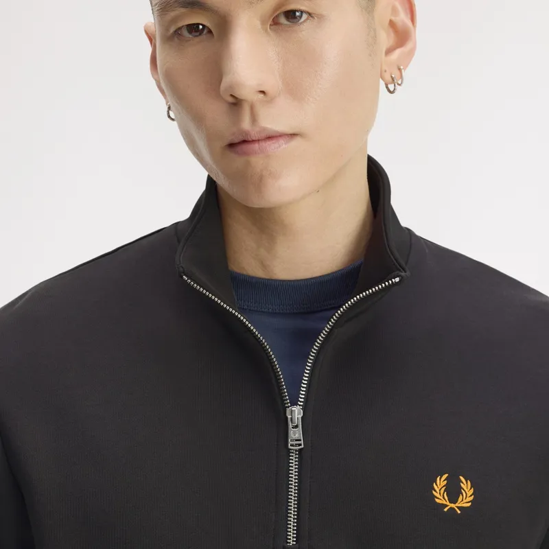 Fred Perry Half Zip Sweatshirt - Anchor Grey/Golden-3