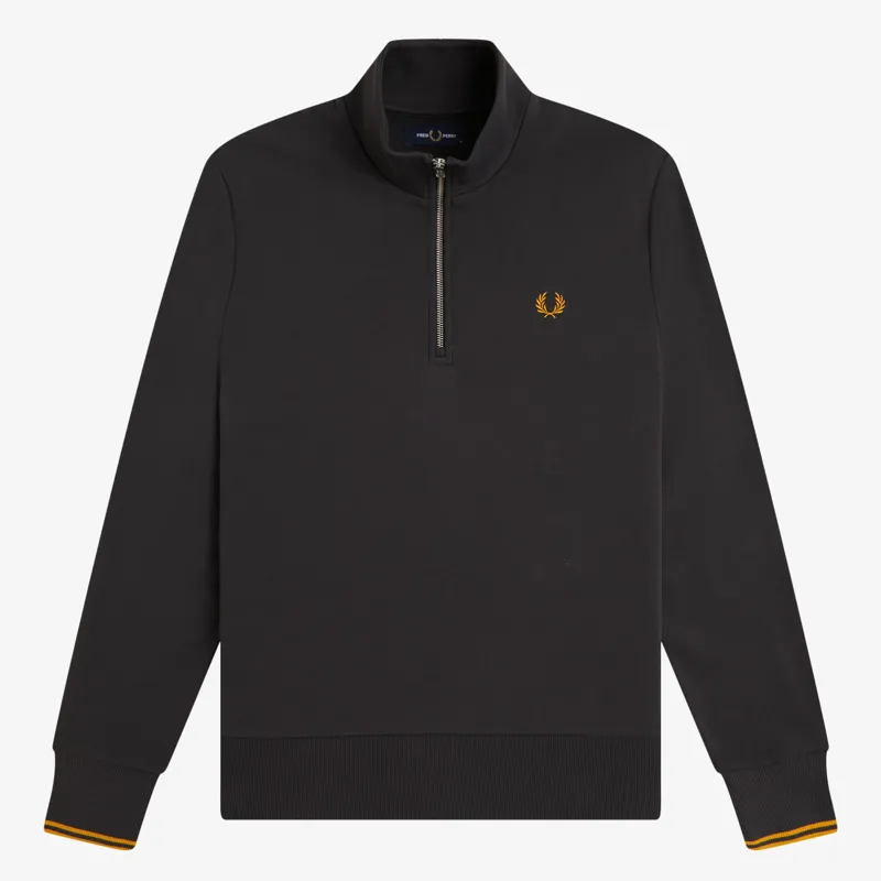 Fred Perry Half Zip Sweatshirt - Anchor Grey/Golden