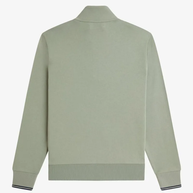 Fred Perry Half Zip Sweatshirt - Bayleaf/Dark Airforce/Tennis Blue-1