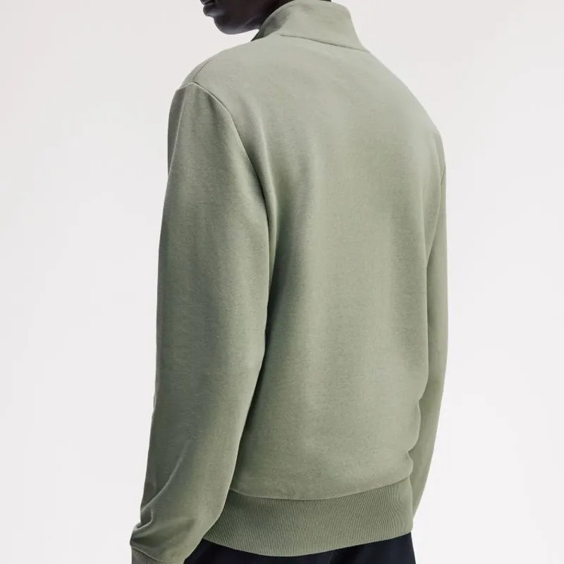 Fred Perry Half Zip Sweatshirt - Bayleaf/Dark Airforce/Tennis Blue-4