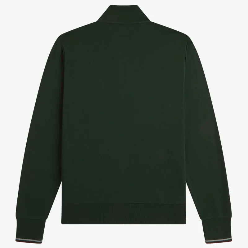 Fred Perry Half Zip Sweatshirt - Grassroots/Stockport Blue/Oxblood-1