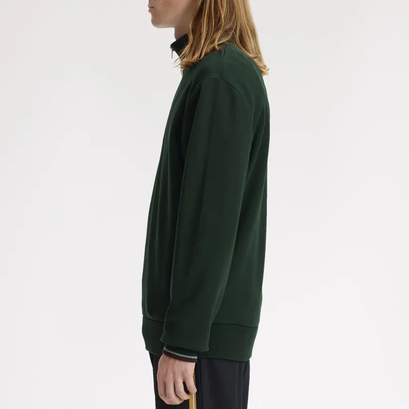 Fred Perry Half Zip Sweatshirt - Grassroots/Stockport Blue/Oxblood-8