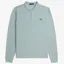 Fred Perry LS Plain Polo Shirt - Silver Blue/Black