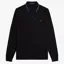 Fred Perry LS Twin Tipped Polo Shirt - Black/Cyber Blue/Uniform Green