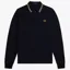 Fred Perry LS Twin Tipped Polo Shirt - Navy/Ecru/Honeycomb