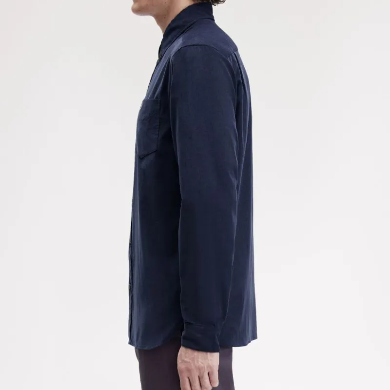 Fred Perry Needle Cord Shirt - Dark Airforce-6