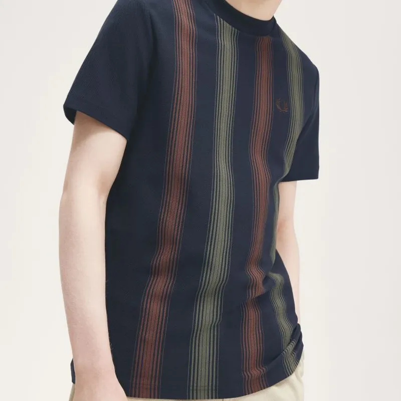 Fred Perry Ombre Stripe T-Shirt - Navy-2