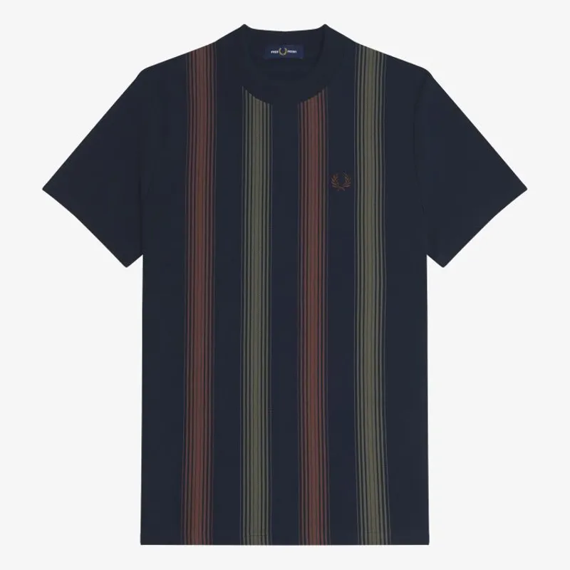 Fred Perry Ombre Stripe T-Shirt - Navy