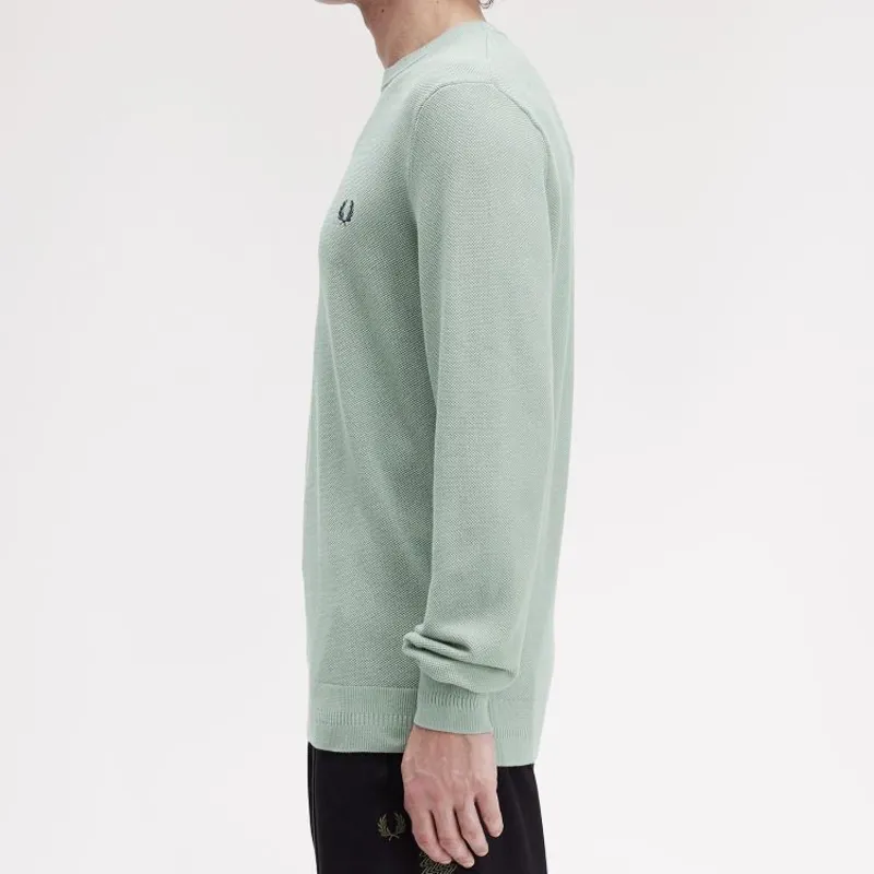 Fred Perry Pique Stitch Jumper - Bayleaf-4