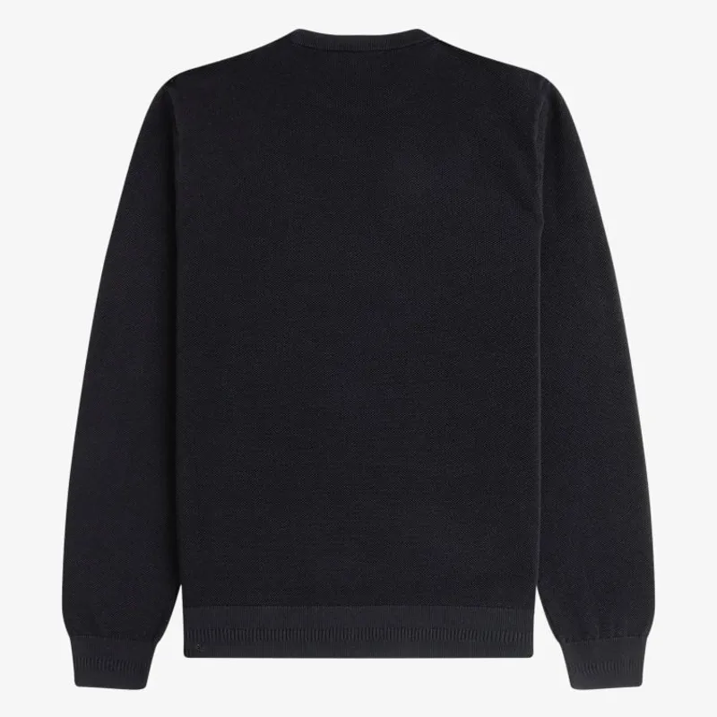 Fred Perry Pique Stitch Jumper - Black-1